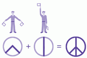 semaphore cartoon illustrating peace symbol.gif